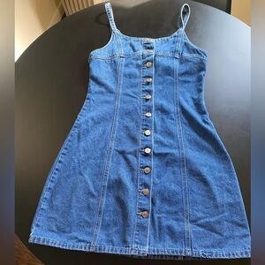 SHEIN Blue Denim Button-Up Dress